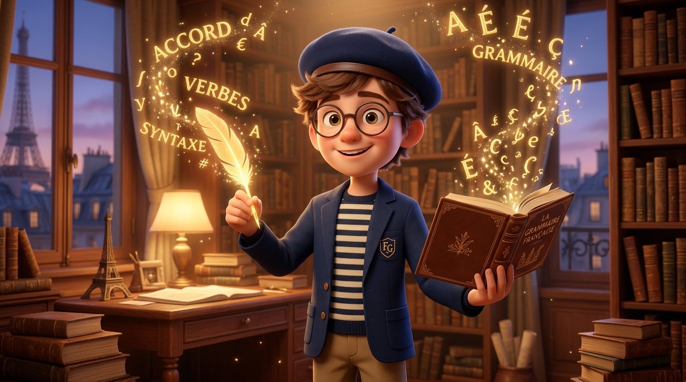 Cartoon French 3D Student Scholar Mascot