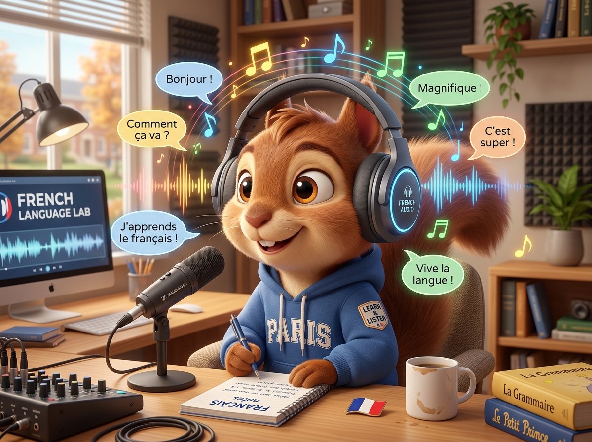 French Listening Dog DJ 3D Mascot